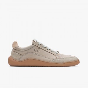 Vivobarefoot Gobi Sneaker Premium Leather Lifestyle Sand | 794QLWBFN