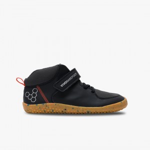 Vivobarefoot Primus Ludo Hi Juniors Everyday Obsidian | 681JVMYOP