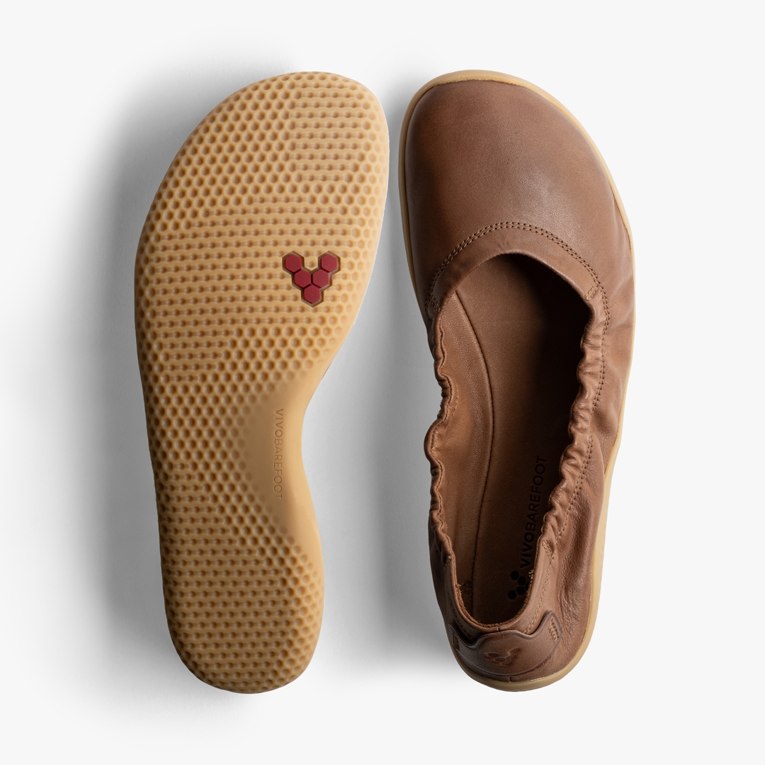 Vivobarefoot Asana Yin Ballerina Leather Lifestyle Tan | 146AOGCLX