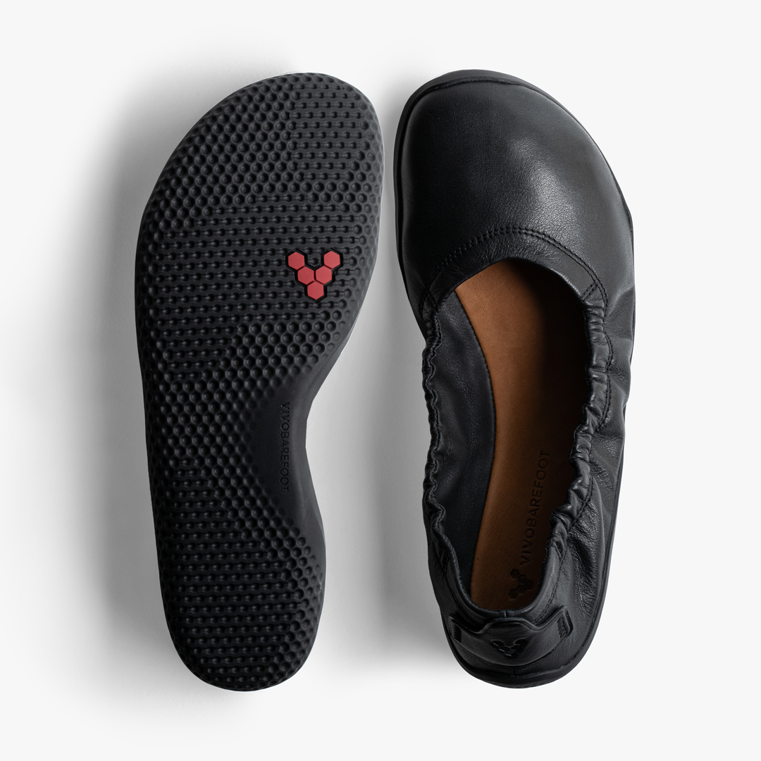 Vivobarefoot Asana Yin Ballerina Leather Lifestyle Obsidian | 380YDFCKB