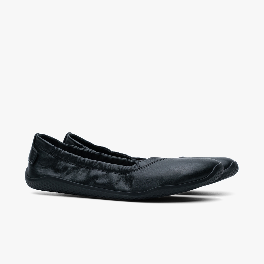 Vivobarefoot Asana Yin Ballerina Leather Lifestyle Obsidian | 380YDFCKB