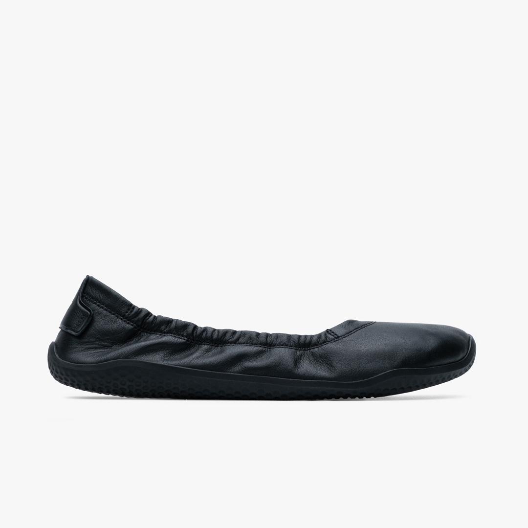 Vivobarefoot Asana Yin Ballerina Leather Lifestyle Obsidian | 380YDFCKB